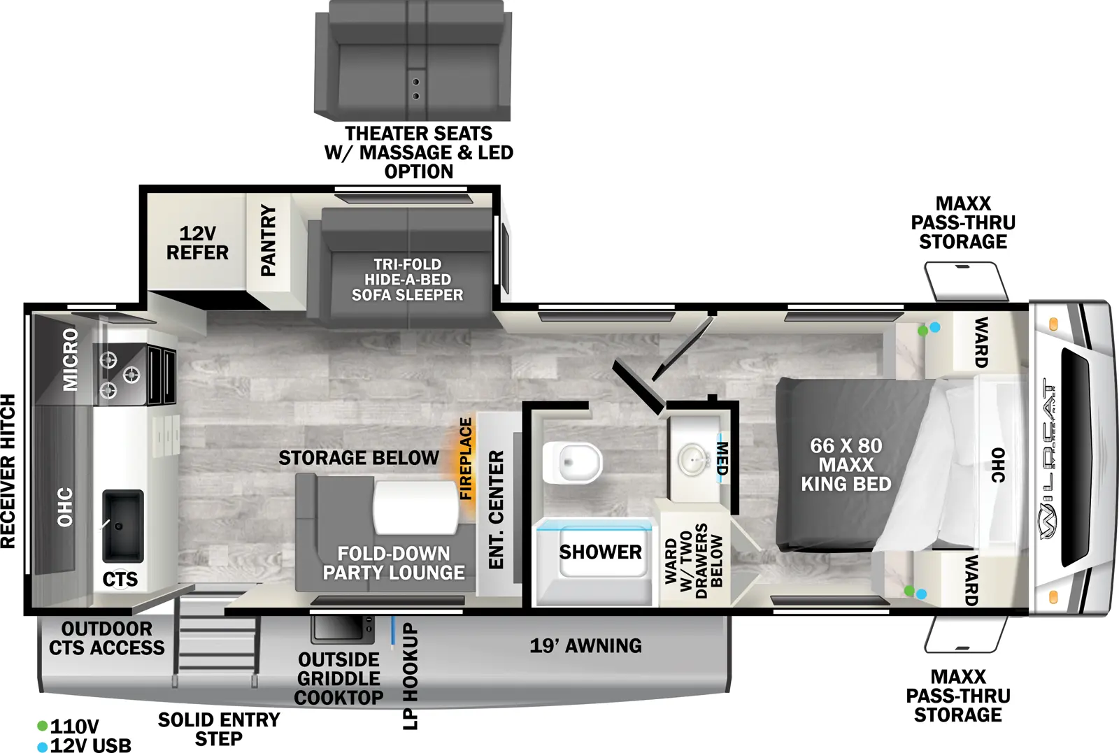 Wildcat Travel Trailers 248RKX - ONE Floorplan